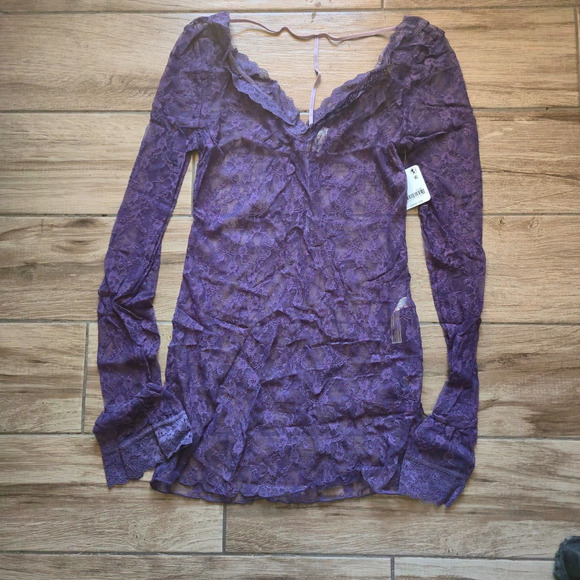 NWT- Just looking Tunic Free People -M Dried Plum - Picture 1 of 4